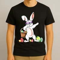 Cute Easter Dabbing Bunny Rabbit With Easter Eggs T-Shirt