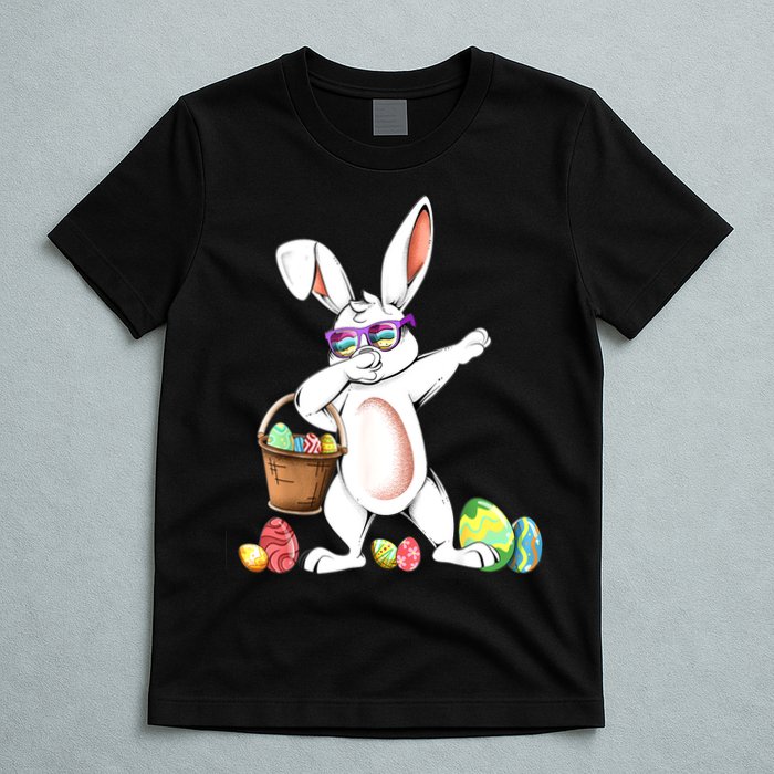 Cute Easter Dabbing Bunny Rabbit With Easter Eggs T-Shirt