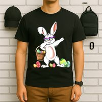 Cute Easter Dabbing Bunny Rabbit With Easter Eggs T-Shirt