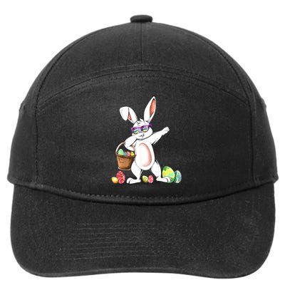 Cute Easter Dabbing Bunny Rabbit With Easter Eggs 7-Panel Snapback Hat