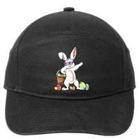 Cute Easter Dabbing Bunny Rabbit With Easter Eggs 7-Panel Snapback Hat