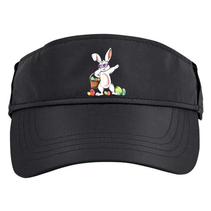 Cute Easter Dabbing Bunny Rabbit With Easter Eggs Adult Drive Performance Visor