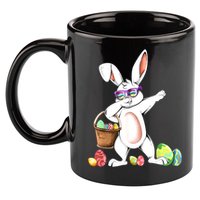 Cute Easter Dabbing Bunny Rabbit With Easter Eggs 11oz C Handle Ceramic Mug