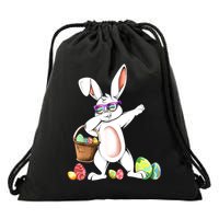Cute Easter Dabbing Bunny Rabbit With Easter Eggs Drawstring Bag