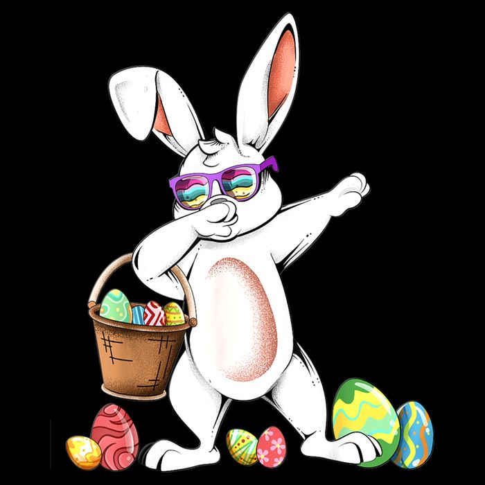 Cute Easter Dabbing Bunny Rabbit With Easter Eggs Drawstring Bag