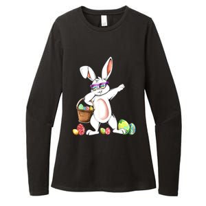 Cute Easter Dabbing Bunny Rabbit With Easter Eggs Womens CVC Long Sleeve Shirt