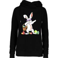 Cute Easter Dabbing Bunny Rabbit With Easter Eggs Womens Funnel Neck Pullover Hood