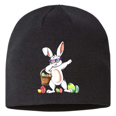 Cute Easter Dabbing Bunny Rabbit With Easter Eggs Sustainable Beanie