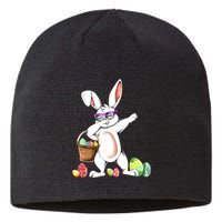 Cute Easter Dabbing Bunny Rabbit With Easter Eggs Sustainable Beanie