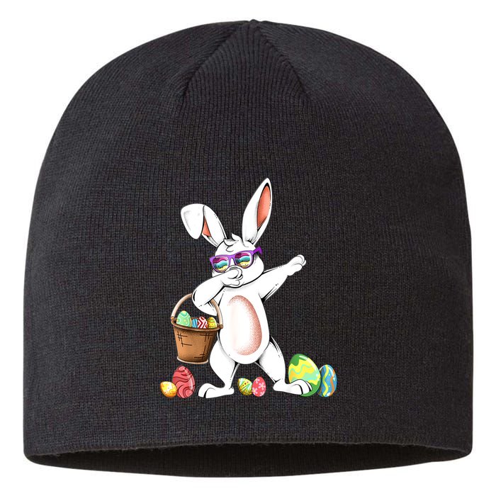 Cute Easter Dabbing Bunny Rabbit With Easter Eggs Sustainable Beanie