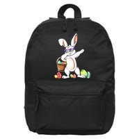 Cute Easter Dabbing Bunny Rabbit With Easter Eggs 16 in Basic Backpack