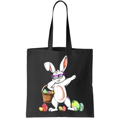 Cute Easter Dabbing Bunny Rabbit With Easter Eggs Bag