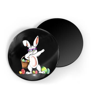 Cute Easter Dabbing Bunny Rabbit With Easter Eggs Magnet