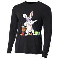 Cute Easter Dabbing Bunny Rabbit With Easter Eggs Cooling Performance Long Sleeve Crew