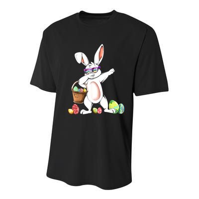Cute Easter Dabbing Bunny Rabbit With Easter Eggs Youth Performance Sprint T-Shirt