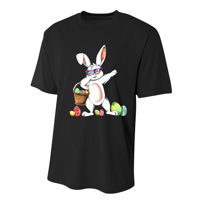 Cute Easter Dabbing Bunny Rabbit With Easter Eggs Youth Performance Sprint T-Shirt