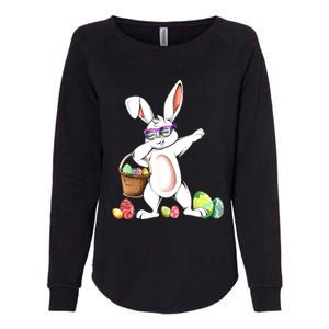 Cute Easter Dabbing Bunny Rabbit With Easter Eggs Womens California Wash Sweatshirt