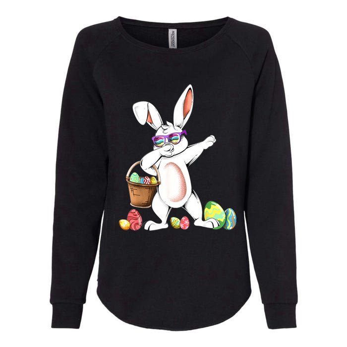 Cute Easter Dabbing Bunny Rabbit With Easter Eggs Womens California Wash Sweatshirt