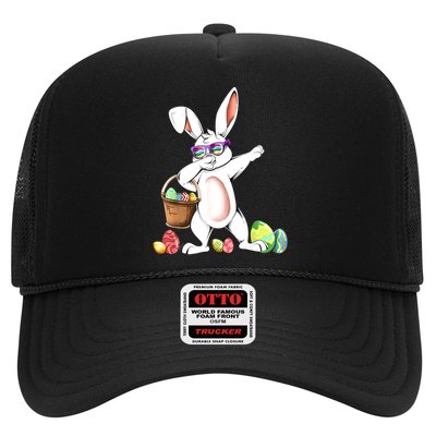 Cute Easter Dabbing Bunny Rabbit With Easter Eggs Trucker Hat