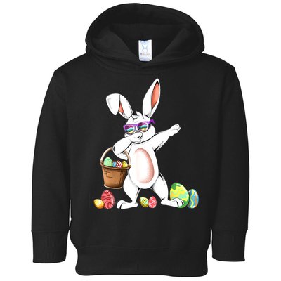 Cute Easter Dabbing Bunny Rabbit With Easter Eggs Toddler Hoodie