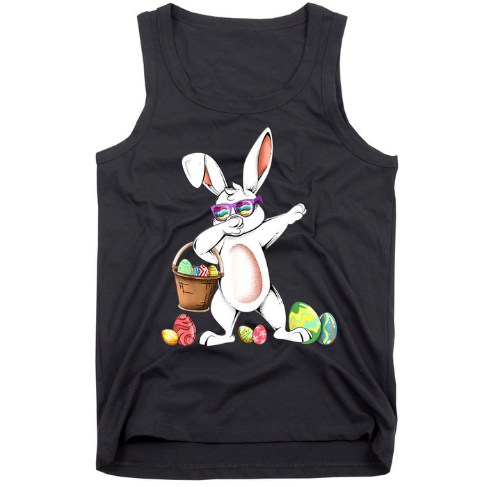 Cute Easter Dabbing Bunny Rabbit With Easter Eggs Tank Top