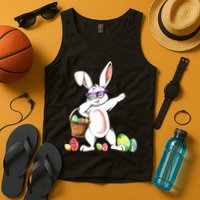 Cute Easter Dabbing Bunny Rabbit With Easter Eggs Tank Top