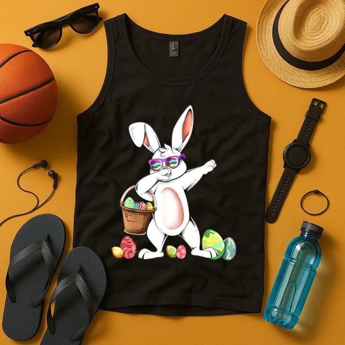 Cute Easter Dabbing Bunny Rabbit With Easter Eggs Tank Top
