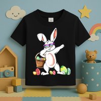 Cute Easter Dabbing Bunny Rabbit With Easter Eggs Toddler T-Shirt