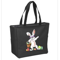 Cute Easter Dabbing Bunny Rabbit With Easter Eggs Zip Tote Bag