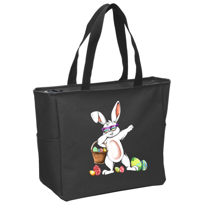 Cute Easter Dabbing Bunny Rabbit With Easter Eggs Zip Tote Bag