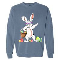 Cute Easter Dabbing Bunny Rabbit With Easter Eggs Garment-Dyed Sweatshirt