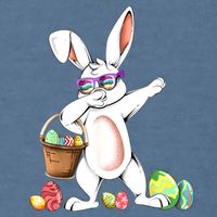 Cute Easter Dabbing Bunny Rabbit With Easter Eggs Garment-Dyed Sweatshirt