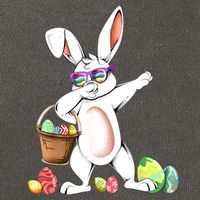 Cute Easter Dabbing Bunny Rabbit With Easter Eggs Cotton Canvas Backpack