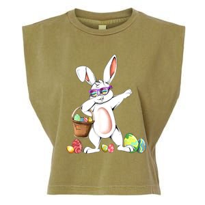 Cute Easter Dabbing Bunny Rabbit With Easter Eggs Garment-Dyed Women's Muscle Tee