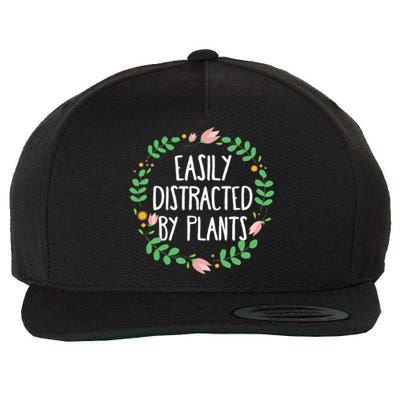 Cute Easily Distracted By Plants Gardening Gift Wool Snapback Cap