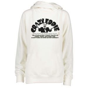 Crazy Eddie Department Store Womens Funnel Neck Pullover Hood