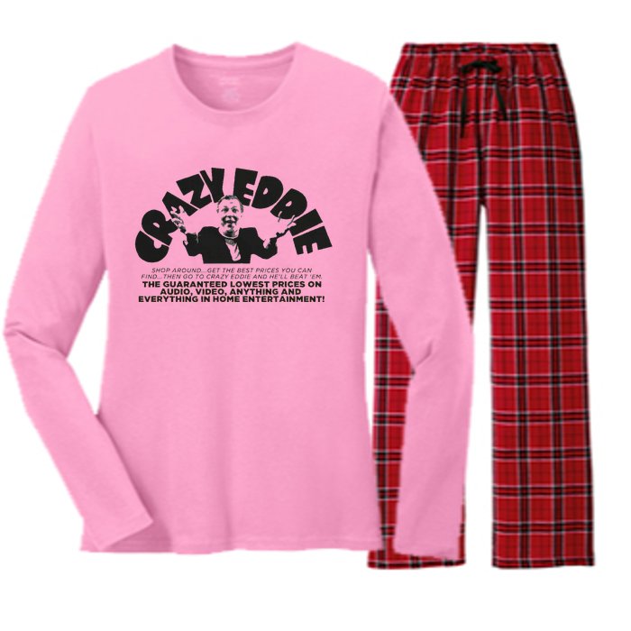 Crazy Eddie Department Store Women's Long Sleeve Flannel Pajama Set 