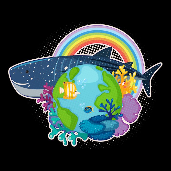 Colorful Earth Day Ocean Sea Life Cooling Performance Crew T-Shirt