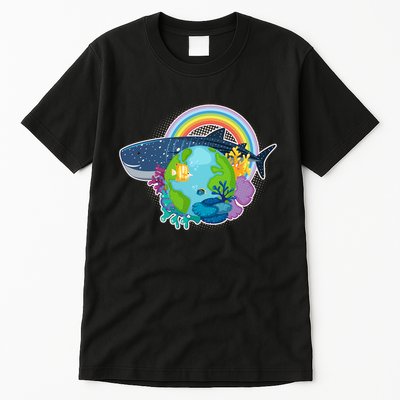Colorful Earth Day Ocean Sea Life Tall T-Shirt