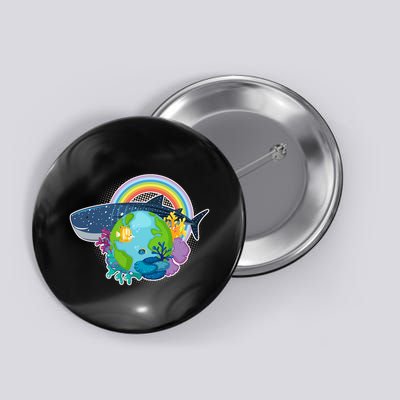 Colorful Earth Day Ocean Sea Life Button