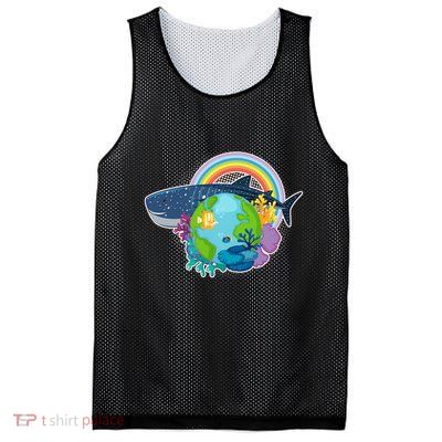 Colorful Earth Day Ocean Sea Life Mesh Reversible Basketball Jersey Tank