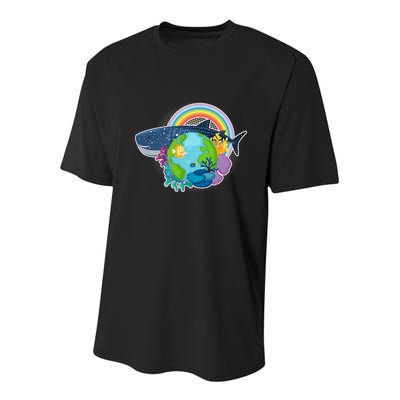 Colorful Earth Day Ocean Sea Life Youth Performance Sprint T-Shirt