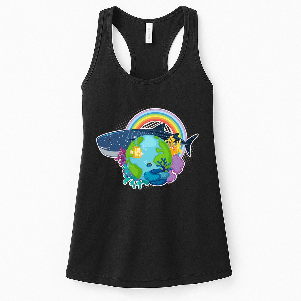 Colorful Earth Day Ocean Sea Life Womens Tank Top