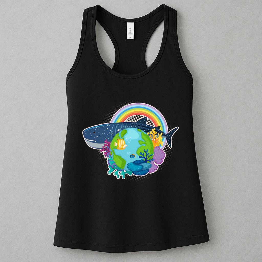 Colorful Earth Day Ocean Sea Life Womens Tank Top