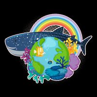 Colorful Earth Day Ocean Sea Life Womens Tank Top