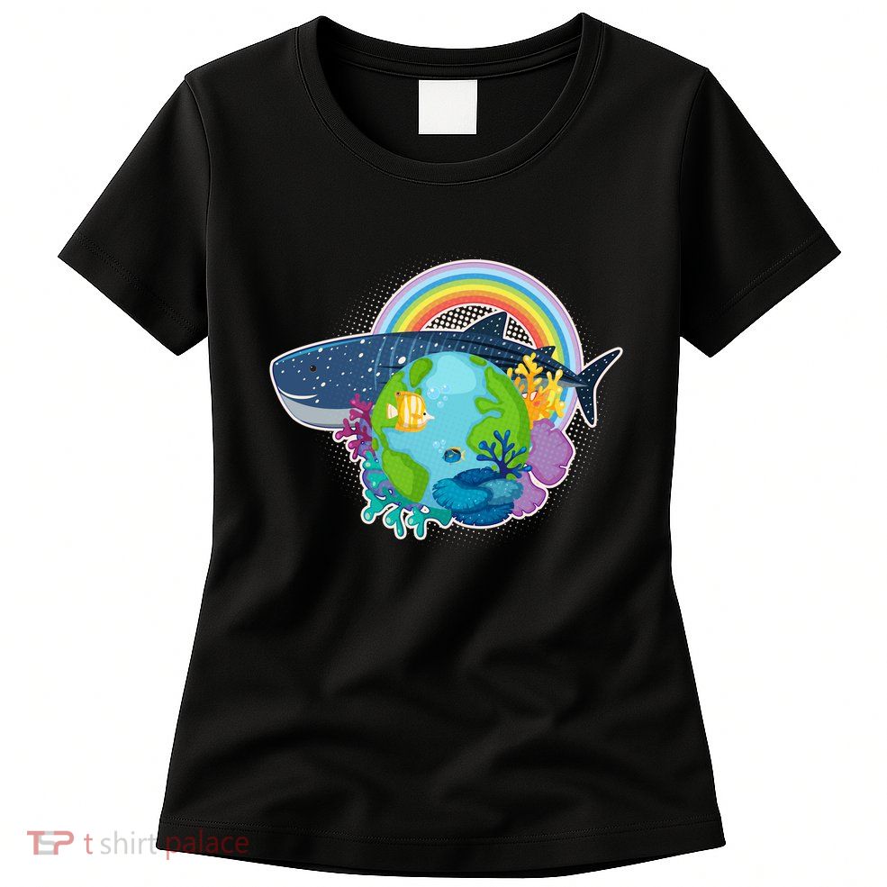 Colorful Earth Day Ocean Sea Life Womens T-Shirt