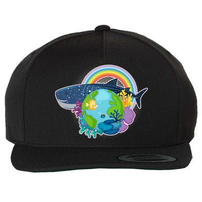 Colorful Earth Day Ocean Sea Life Wool Snapback Cap