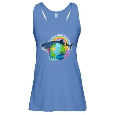 Colorful Earth Day Ocean Sea Life Ladies Essential Flowy Tank