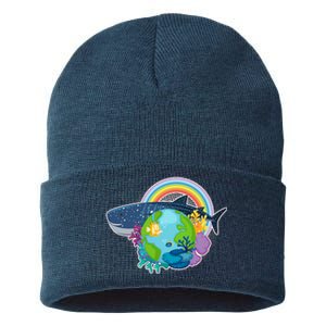 Colorful Earth Day Ocean Sea Life Sustainable Knit Beanie