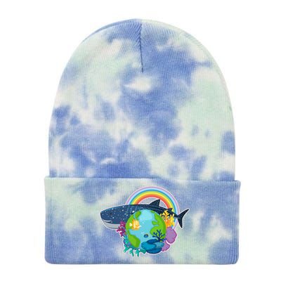 Colorful Earth Day Ocean Sea Life Tie Dye 12in Knit Beanie